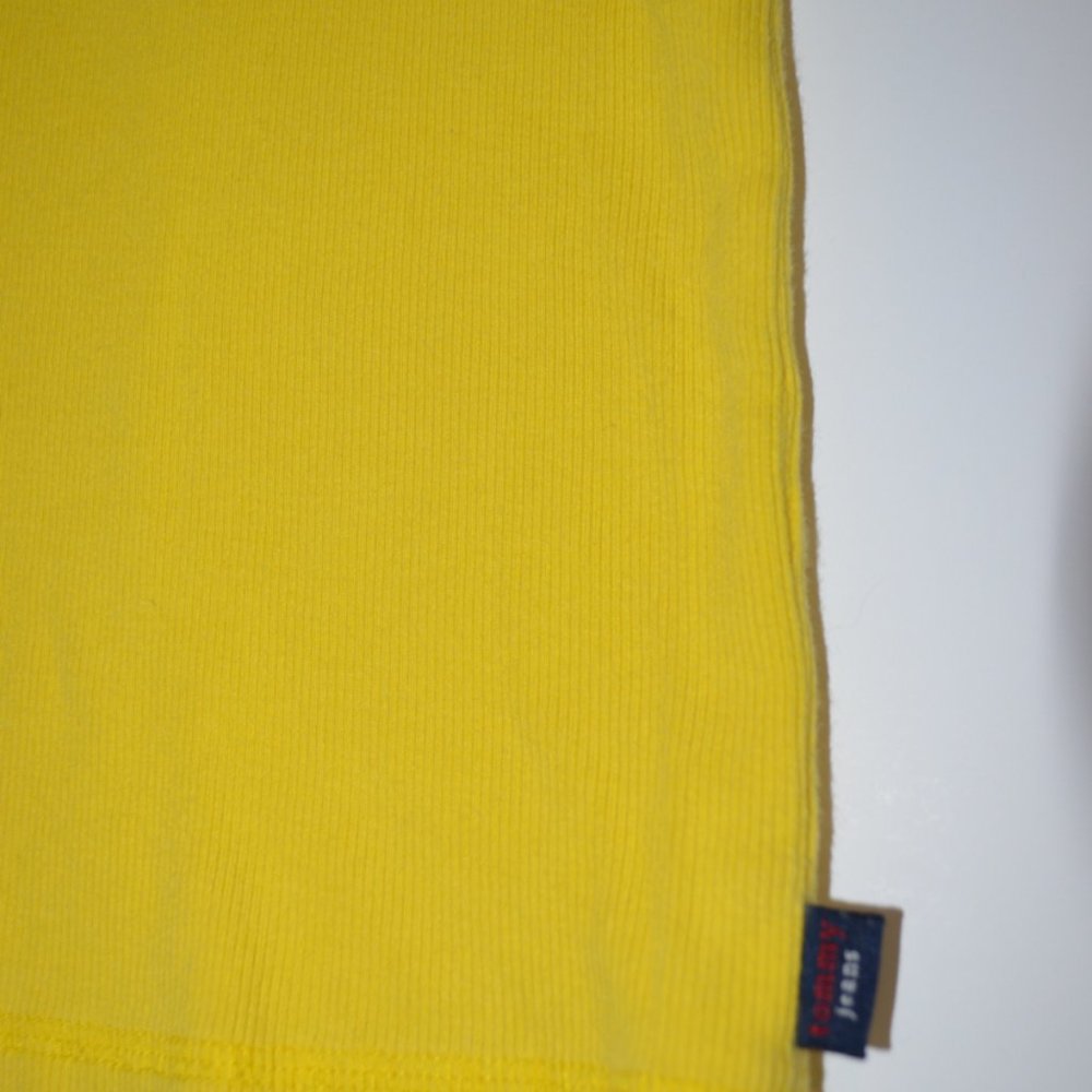 Tommy Jeans Yellow Micro-Corduroy Tank Open Shoulders Strases Neck Sleeveless M - Picture 7 of 8